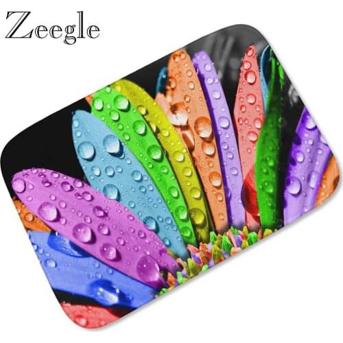 Zeegle Floor Mat Flannel Doormat Non-slip Bathroom Mat Outdoor Carpet Soft Indoor Rug Hallway Carpet Foot Mat