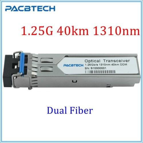 1.25G 40KM 1310nm SMF GE SFP Transceiver DDM LC SFP Fiber Optic Module 1.25G 1310nm 40km Compatible SFP-GE-LH40-SM1310 SFP