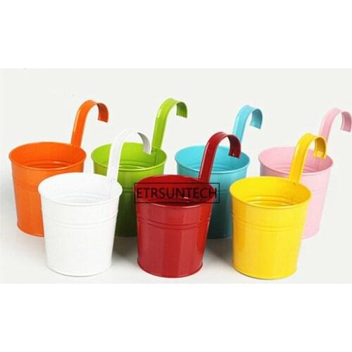 100pcs Potted Home Buckets Colorful Plant Pot Garden Desktop Storage Buckets with Handles Home House Decoration