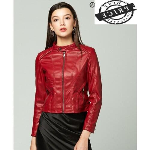 2021 Plus Size Autumn Winter Women Leather Coat Female Rivet Biker Leather Jacket Coat Women Outerwear Female Jacket 6602