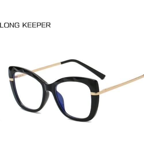 2021 Trends Office Anti Blue Light Glasses Frame Women Square Cat Eye Eyewear Blue Light Blocking Computer Female Eyeglasses