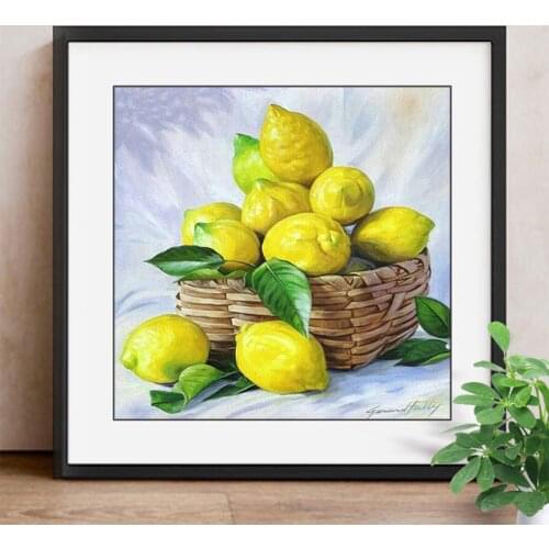 5D DIY Diamond Painting Cross Stitch Fruit Mosaic Diamond Embroidery Lemon Picture Rhinestones Home Decor Accessories