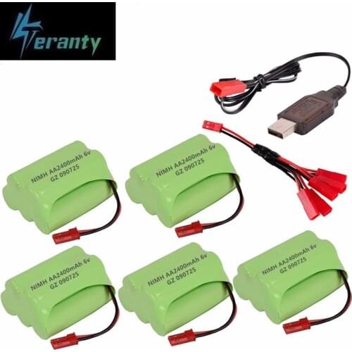 6v 2400mAh Battery Charger Sets For RC Cars Robots Tanks Gun rc Boats With JST Plug Aa 2400mah 6v NiMH Rechargeable Battery Pack