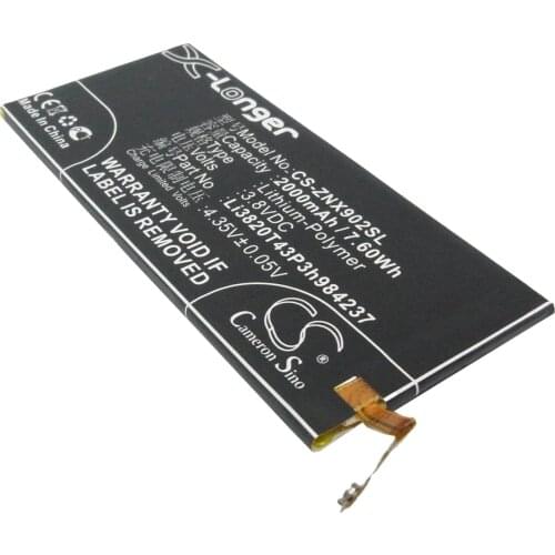 CS 2000mAh / 7.60Wh battery for ZTE Nubia Z5 Mini, Nubia Z5S Mini, NX403A, NX404H, NX902 Li3820T43P3h984237