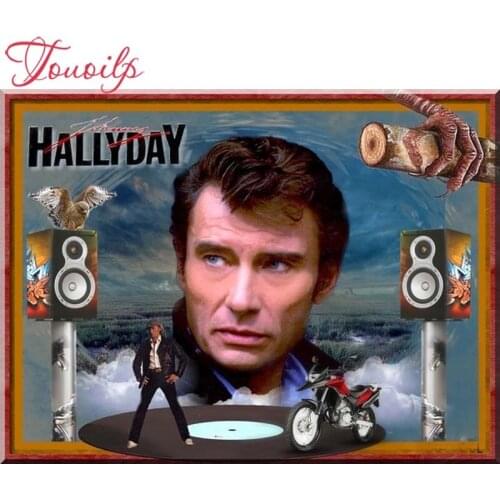 TOUOILP 5D diamond embroidery Johnny Hallyday diamond painting Cross Stitch full round&spuare Rhinestone mosaic home decoration