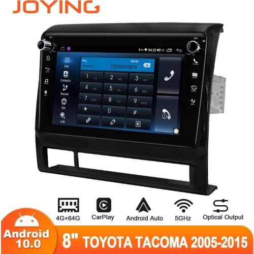 JOYING 1 din Android 10 Car Radio Stereo 8” Central Multimedia Video Player Autoradio For Toyota Tacoma 2005-2015 Optical Output