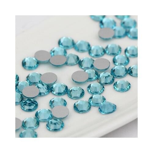 Turquoise Blue Ss3 -ss34 Flat Back 3d Nail Art Crystal Decorations Glue on Rhinestones Diy Shose and Phone Shell