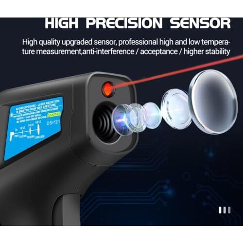 TH01B Digital infrared Thermometer IR laser Temperature Sensor Gun No Contact Thermometre -50~600C Meter Pyrometer