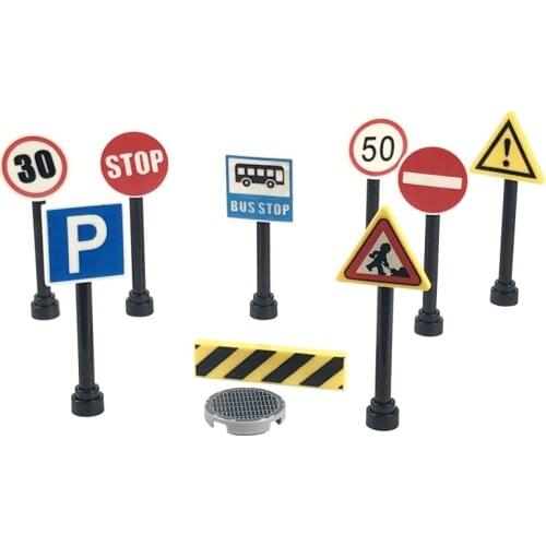 Creator Traffic Indicator City Series Figures Parts Particles DIY Creative MOC Birthday Bricks Blocks City Series Creators Gifts