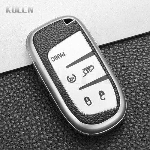 TPU Leather Type Car Key Case Cover Fob For Jeep Renegade Grand Cherokee For Dodge Ram 1500 Journey Charger Challenger Chrysler