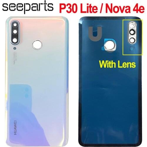 6.15" For Huawei P30 Lite Battery Cover Door Back Housing Rear Case huawei Nova 4E Battery Cover Replacement Parts Free Shipping