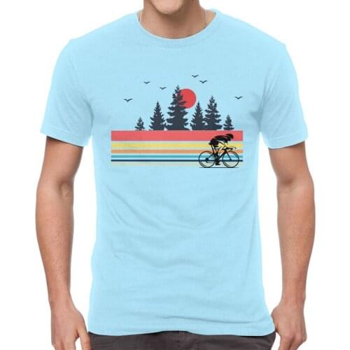 Vintage Retro Bicycle Cycling Mountain Bike T Shirt Men Cotton T-shirt Tshirt Short Sleeve MTB Biking Outdoor Cyclist Tee Tops