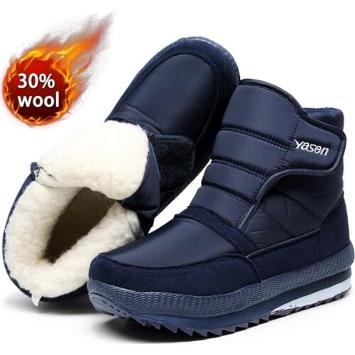 Mens Snow Boots Winter shoes with Fur 2021 Warm Outdoor Casual Men Cotton Work Casual Sneakers Short Boots Cold Resistance 47
