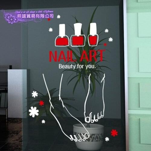 Nail Art Salon Shop Wall Decal Beauty Salon Sticker Vinyl Wall Decals Decor Mural Nail Art Salon Shop Glass Window Sticker