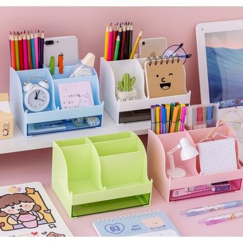 11.5x10.5x16 Penholder Desk Organizer Desktop Type Desktop Organizer Office Desk Accessorie Stand Stationery Storage Cute Drawer