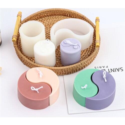 New Tai Chi Yin Yang Candle Mold Original Design Aromatic Candle DIY Handmade Soap Silicone Mold Home Decoration