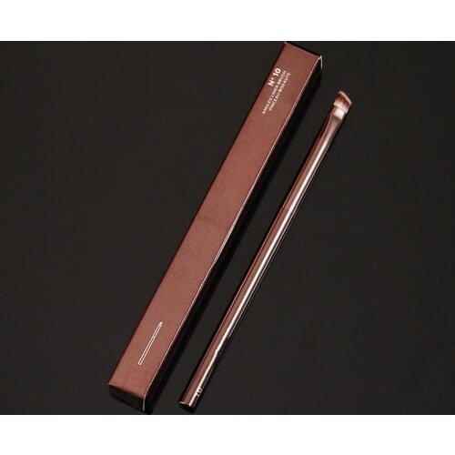 No.10 Angled Liner Brush - Metal Handle Soft Synthetic Eye Brow Lash Liner Brush