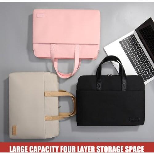 Portable Waterproof Laptop Bag Business Office File Storage Organizer Travel Out Macbook Computer Handbag Accessories Supplies