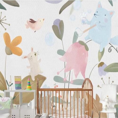 Milofi professional custom 3D wallpaper mural children cartoon kindergarten hand painted background wall decoration painting