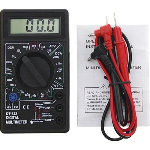 Professional DT832 Digital Multimeter LCD DC AC Voltmeter Ammeter Ohm Tester