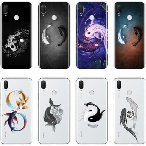 TPU Silicone Phone Case For Huawei Nova 2i 3 3I 3E 2 Lite Plus Black White Fish Soft Back Cover For Huawei Nova Smart Lite 2017
