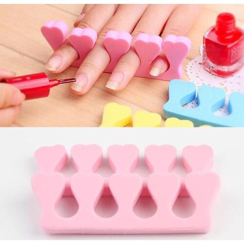 Color Random 10 pair/lot Fashion Cute Sponge Makeup Tools Nail Art Soft Finger Toe Separator Pedicure Manicure Sponge Tools