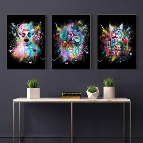 Modern graffiti art abstract diamond painting animal cat owl lion full diamond mosaic cross stitch wall picture home decoration
