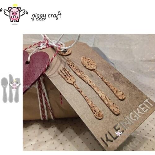 Piggy Craft metal cutting dies cut die mold Knife and fork spoon Scrapbook paper craft knife mould blade punch stencils dies