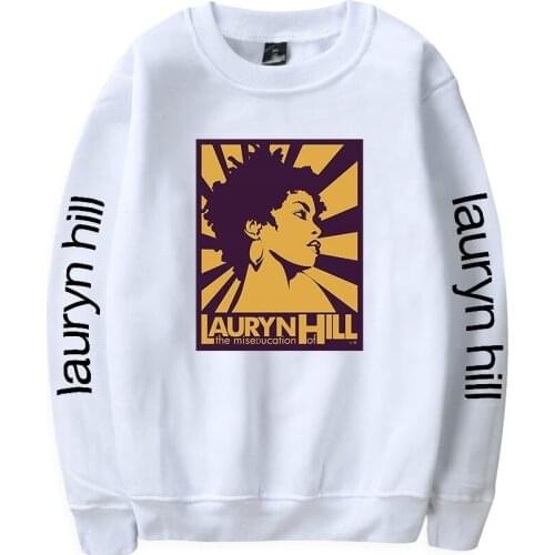 Lauryn Hill Print Loose Tops Sweater Series Women/Men Clothe Turtlenecks Sweet Style Round collar fleece