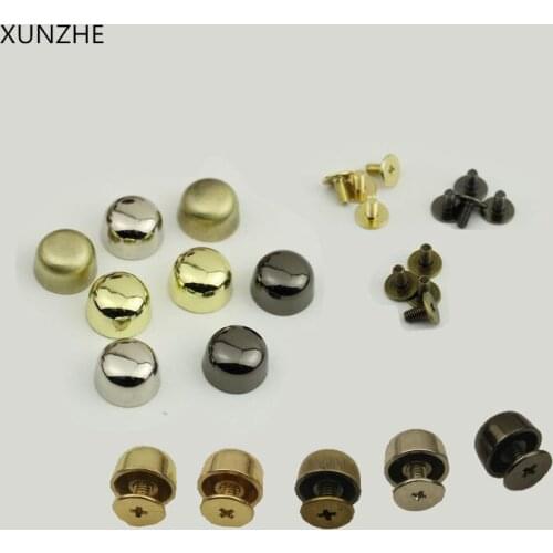 XUNZHE 4 Color 20 Pcs DIY Hand Leather Luggage Bag Bottom Round Bucket Decorative Screw Willow Nail Metal Accessories Belt screw