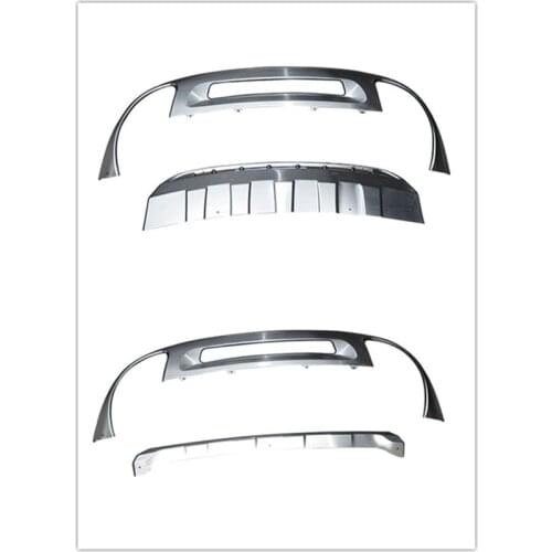 Stainless Steel Front + Rear Bumper Skid Protector Guard Plate For 2012 2013 to 2014, 2016 to 2018 for for Volkswagon Touareg
