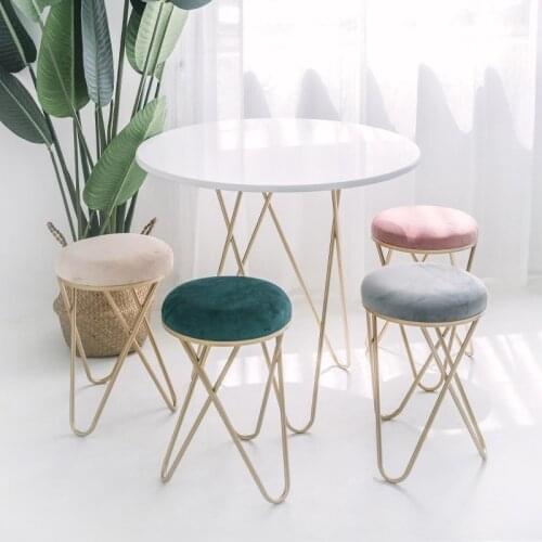 Iron Stool Dressing Chair Northern Europe Restaurant Stool Bedroom Modern Stool Ins Originality Small Round Stool Shoes Stool