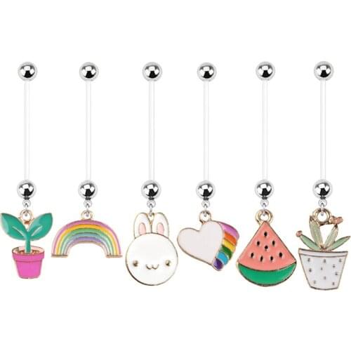 1PC Sexy Pregnant Dangle Belly Bars Belly Button Rings Fashion Surgical Steel Pregnancy Body Jewelry Navel Piercing Rings