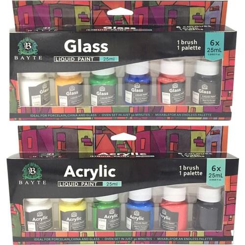 6 x 25ml Heavy Body Colors Rich Pigments Acrylic Paint Set for Painting Crafts