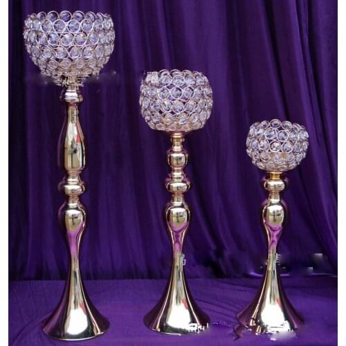 12pcs )wedding centerpiece trumpet tall flower vase gold senyu0852