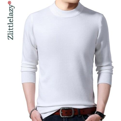 2020 Brand Thick Warm Winter Solid Knitted Pull Sweater Men Wear Jersey Mens Pullover Knit Mens Sweaters Male Fashions 90335