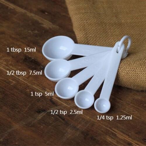 5PCS Mini Plastic Measuring Spoons Versatile Milk Powder Spoon Small Measuring Tablespoon Scale Measuring Spoon Kitchen Tools