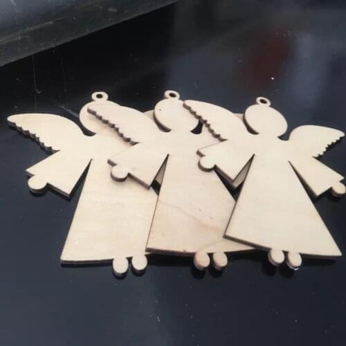 50pcs wood angel christmas ornaments christmas tree decor