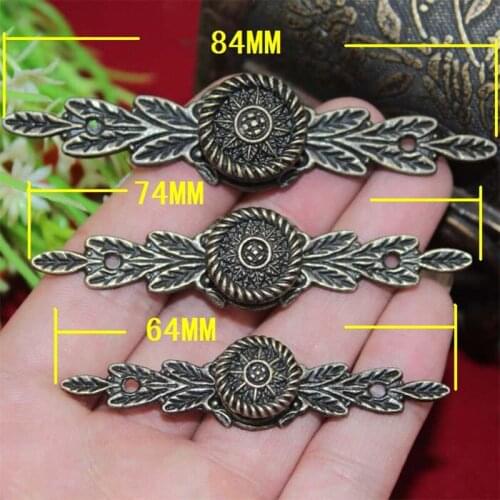 Antique European Alloy Flower Handle,Drawer Wardrobe Door Handle Knobs,Wooden Box Mini Handles With Screws,Bronze Tone,20Pcs
