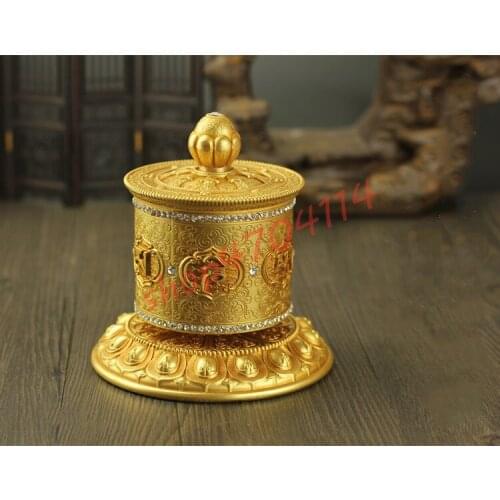 Pure copper, 60,000 times smooth, six-character truth warp wheel, exquisite crafts, decorations