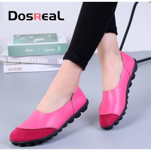 Dosreal Big Size 43 44 Flats Women Shoes New Arrival Designer shoes Women Luxury Brand Loafers Genuine Leather Female Shoes