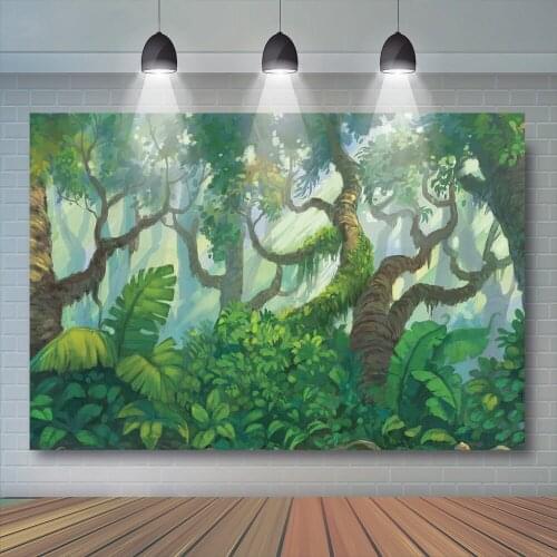 Forest Trees Kids Photography Backdrop Cake Smash Birthday Artistic Portrait Newborn Background Green Wood Kids Photostudio Prop