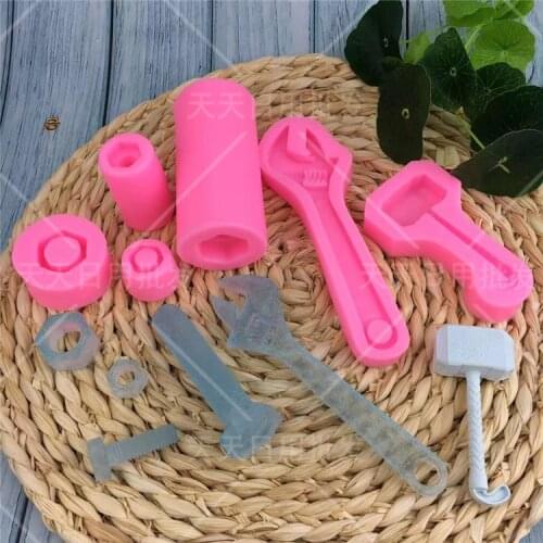 Screw Nut wrench Hammer shape Silicone Mould DIY Chocolate Cake decoration Epoxy Gypsum Mould