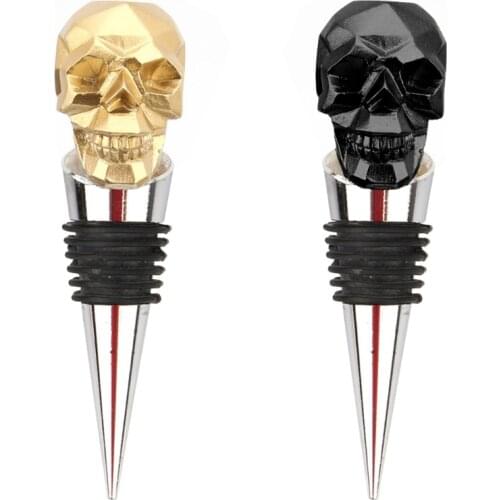Halloween Skull Champagne Red Wine Bottle Stopper Upside Down Sealer Plug Tool Dropship