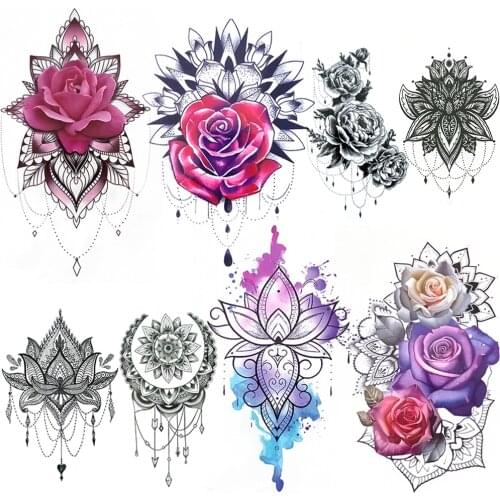 Fake Jewelry Chains Temporary Tattoos Sticker Realistic 3D Henna Dreamcatcher Tatoos Transferable Armband Tattoo Decal For Women