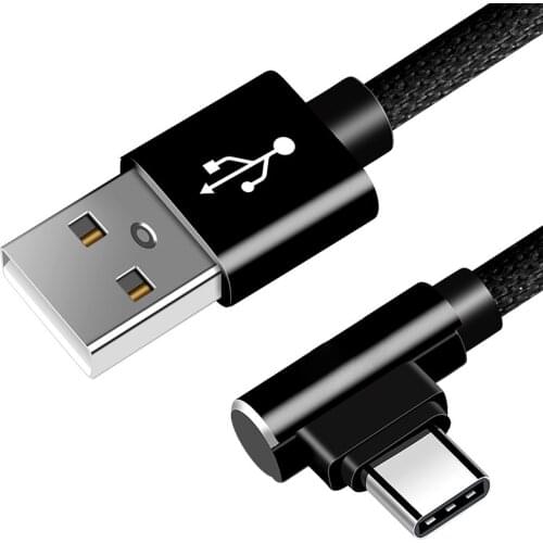 USB Type C Cable 90 Degree Right Angle Elbow Cord Fast Charging Data Line 1m