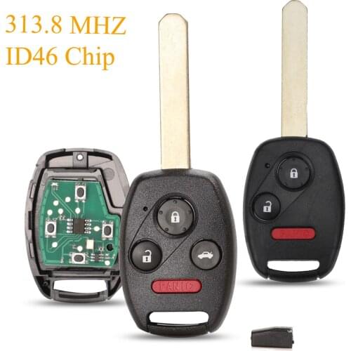 Kutery 3/4 Buttons Smart Remote Car Key Fob 313.8Mhz ID46 For Honda Odyssey S0084-A Accord Civic Stream OUCG8D-380H