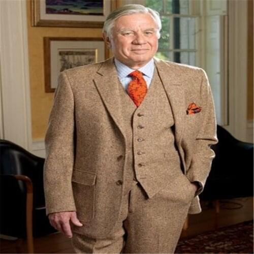 Latest Coat Pant Designs Tweed Men Suit Slim Fit 3 Pieces Tuxedo Groom Suits Jacket With Pants Vest Prom Party Blazer Terno