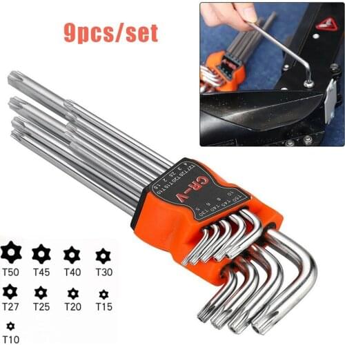 9Pcs Wrench L Shape Allen Key Set Torx Hex Screwdriver Ball-Head Universal Spanner Double End Wrench Set Repair Tools