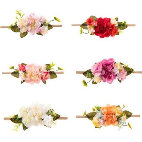 Oaoleer Fashion Pastoral Style Simulation Flowers Child Hairband Nylon Headband Flower baby Girls Children Hair Accessories